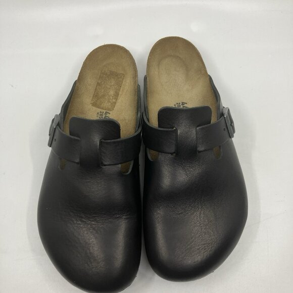 Birkenstock Boston Black Leather Clogs Mens EU 44/US 11 Slip On - Picture 2 of 9